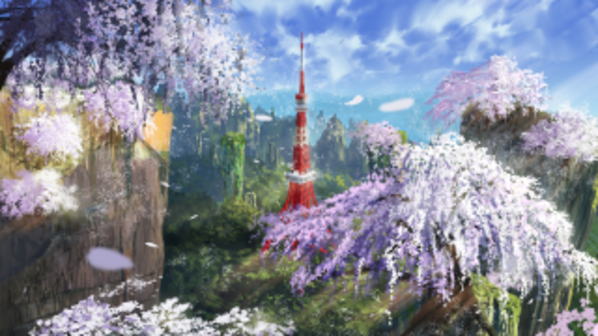 東京タワー壁紙　ダウンロード　春